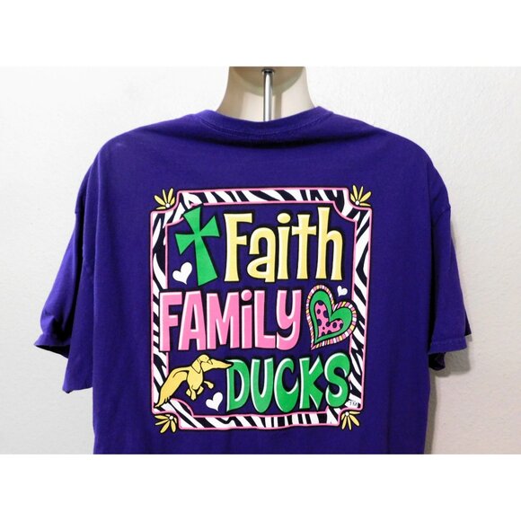 Duck Commander Tee 2XL Purple Faith Family Ducks Tee Ultra Cotton Gildan - Picture 2 of 7